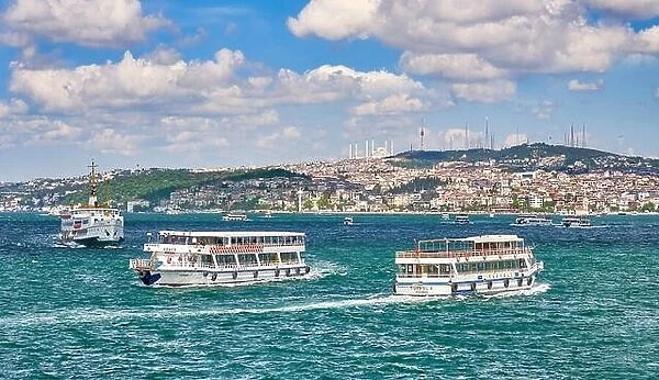 Boats on the Bosphorus, Istanbul, Turkey
