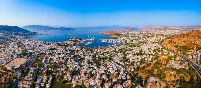 Framed Print : Bodrum city beach and marina aerial panoramic view. Bodrum is a city in Mugla Province, Turkey Framed Print : Bodrum city beach and marina aerial panoramic view. Bodrum is a city in Mugla Province, Turkey