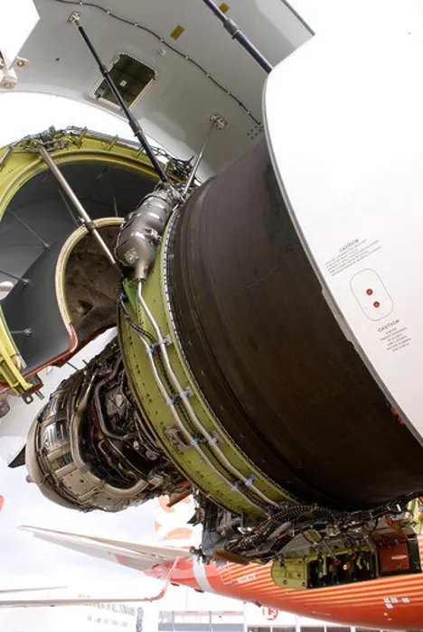Framed Print : Boeing 747-8 engine open cowling Framed Print : Boeing 747-8 engine open cowling