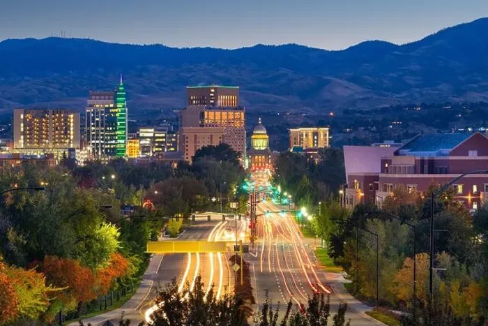 Framed Print : Boise, Idaho, USA downtown cityscape at twilight Framed Print : Boise, Idaho, USA downtown cityscape at twilight