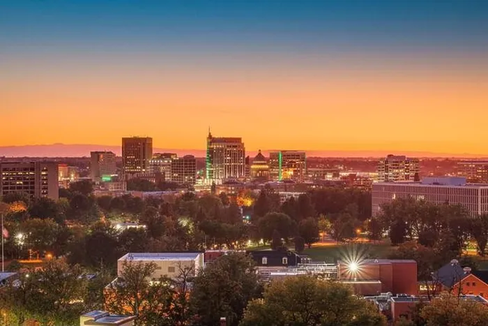 Framed Print : Boise, Idaho, USA downtown cityscape at twilight Framed Print : Boise, Idaho, USA downtown cityscape at twilight