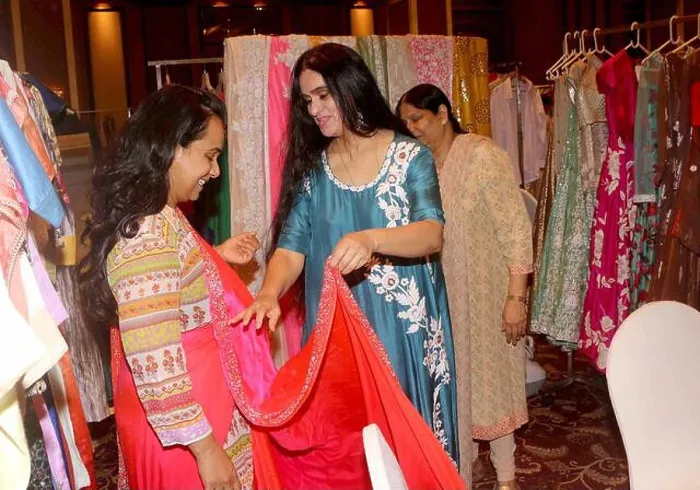 Framed Print : Bollywood actor Padmini Kolhapure during the launch of her casual collection Poonamspopupstore, in Mumbai Framed Print : Bollywood actor Padmini Kolhapure during the launch of her casual collection Poonamspopupstore, in Mumbai