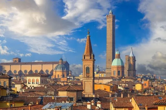 Framed Print : Bologna, Italy rooftop skyline and famous historic towers in the daytime Framed Print : Bologna, Italy rooftop skyline and famous historic towers in the daytime