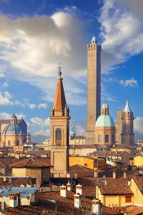 Framed Print : Bologna, Italy rooftop skyline and famous historic towers in the daytime Framed Print : Bologna, Italy rooftop skyline and famous historic towers in the daytime