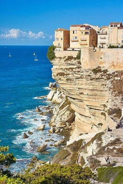 Bonifacio Old Town, Limestone Cliff, Corsica Island, France