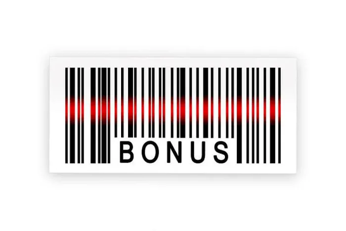 Framed Print : bonus barcode label with shadow on white background Framed Print : bonus barcode label with shadow on white background