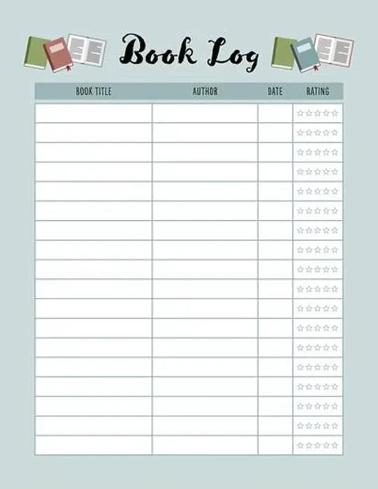 Framed Print : Book log printable page. Template for listing and reviewing books Framed Print : Book log printable page. Template for listing and reviewing books