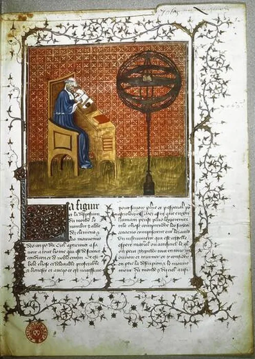 Framed Print : Book of the sky and the world: the astronomer at his desk Framed Print : Book of the sky and the world: the astronomer at his desk