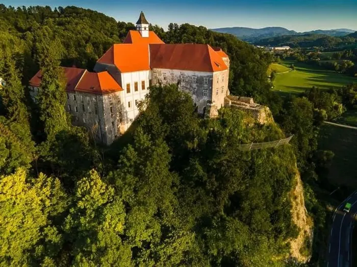 Framed Print : Borl Castle in Dolane Slovenia at Hill Top at Drava River Bank. Gestapo Prison During World War Two