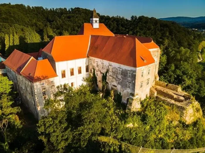 Framed Print : Borl Castle in Dolane Slovenia at Hill Top at Drava River Bank. Gestapo Prison During World War Two