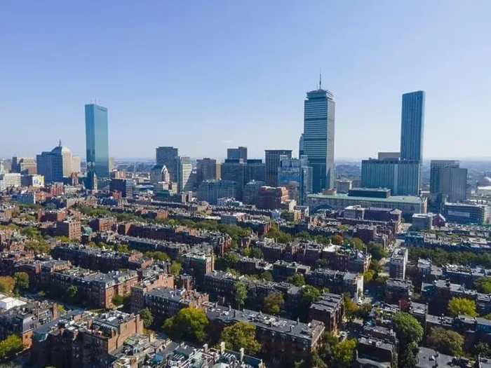 Framed Print : Boston Back Bay modern city skyline including John Hancock Tower Framed Print : Boston Back Bay modern city skyline including John Hancock Tower