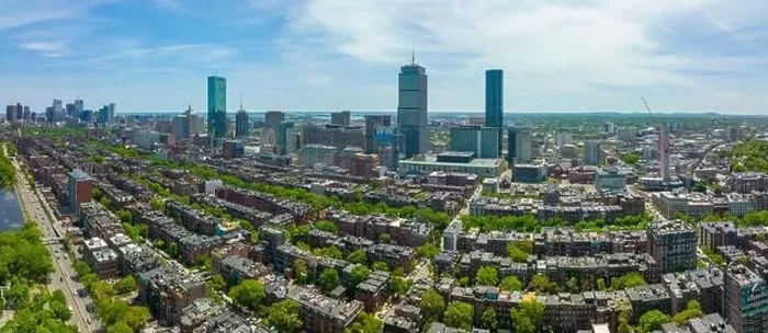 Framed Print : Boston Back Bay modern city skyline including John Hancock Tower Framed Print : Boston Back Bay modern city skyline including John Hancock Tower