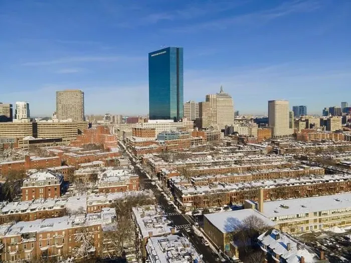 Framed Print : Boston Back Bay modern city skyline including John Hancock Tower in winter in Boston, Massachusetts MA, USA Framed Print : Boston Back Bay modern city skyline including John Hancock Tower in winter in Boston, Massachusetts MA, USA