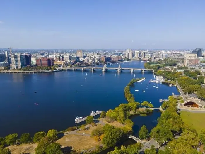 Framed Print : Boston Longfellow Bridge on Charles River aerial view that connects city of Cambridge and Boston, Massachusetts MA, USA Framed Print : Boston Longfellow Bridge on Charles River aerial view that connects city of Cambridge and Boston, Massachusetts MA, USA