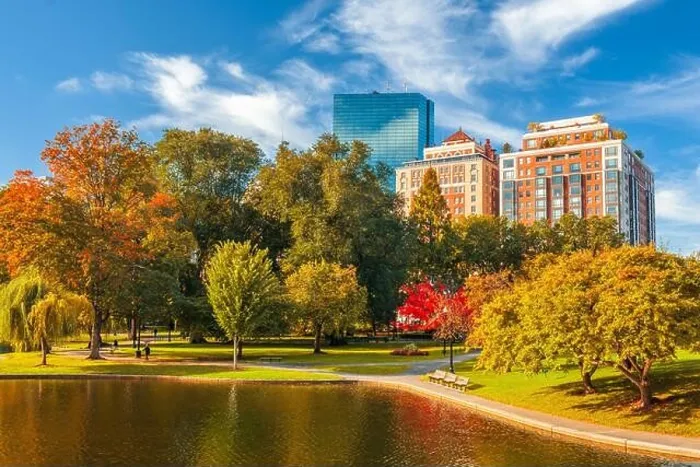 Framed Print : Boston, Massachusetts, USA at Boston Public Garden in the autumn season Framed Print : Boston, Massachusetts, USA at Boston Public Garden in the autumn season