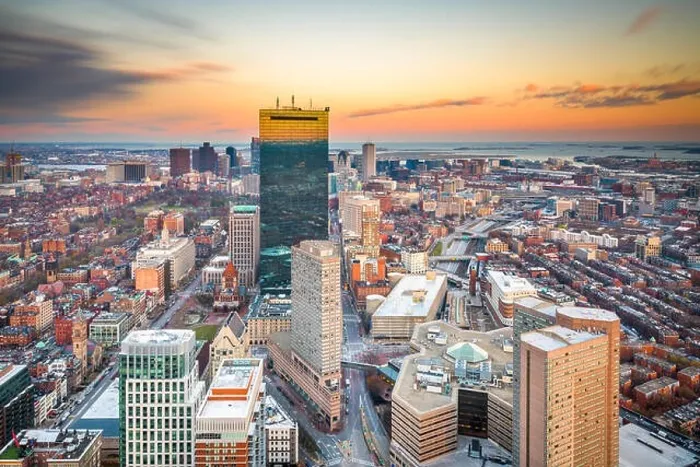 Framed Print : Boston, Massachusetts, USA cityscape at dusk Framed Print : Boston, Massachusetts, USA cityscape at dusk