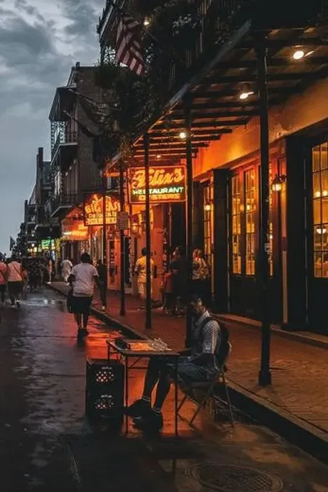 Framed Print : Bourboun Street of New Orleans (Louisiana) at night, showing the reflections of neon lights on the road Framed Print : Bourboun Street of New Orleans (Louisiana) at night, showing the reflections of neon lights on the road