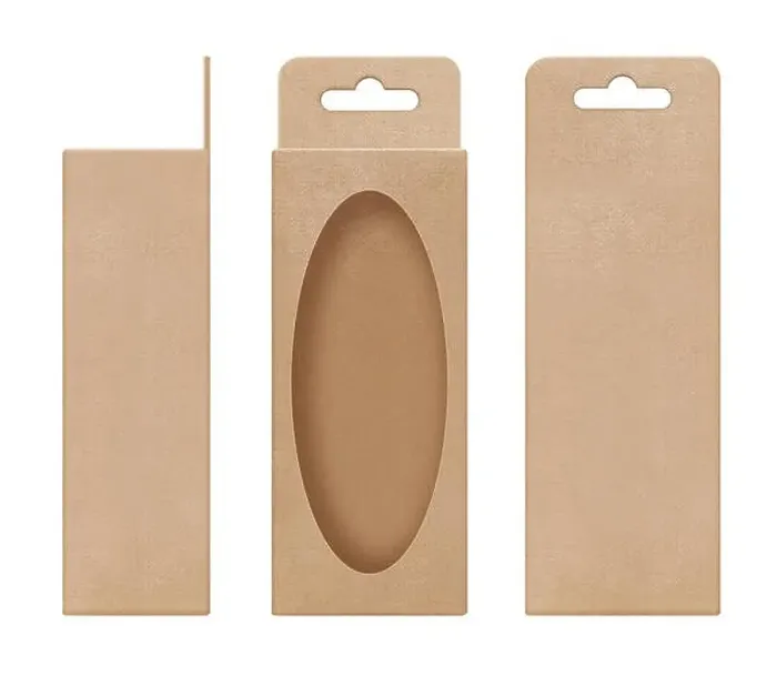 Framed Print : box, packaging, box brown for hanging cut out window shape open blank template for design product package Framed Print : box, packaging, box brown for hanging cut out window shape open blank template for design product package