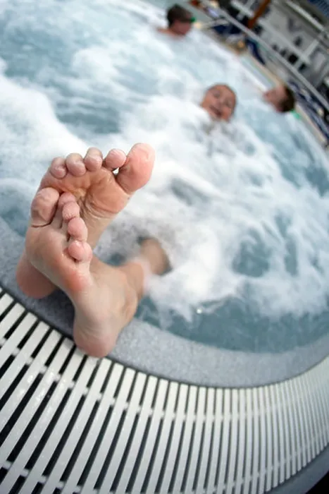 Framed Print : Boy's Wrinkled Feet Sticking out Hot Tub Framed Print : Boy's Wrinkled Feet Sticking out Hot Tub