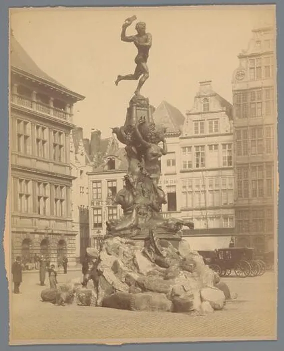 Framed Print : Brabofontein by J. Lambeaux on the Grote Markt in Antwerp Framed Print : Brabofontein by J. Lambeaux on the Grote Markt in Antwerp