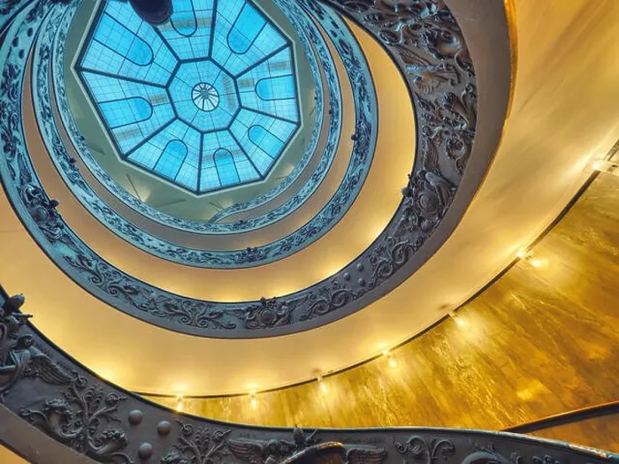 Framed Print : The Bramante Staircase is a double helix, having two staircases allowing people to ascend without meeting people descending Framed Print : The Bramante Staircase is a double helix, having two staircases allowing people to ascend without meeting people descending