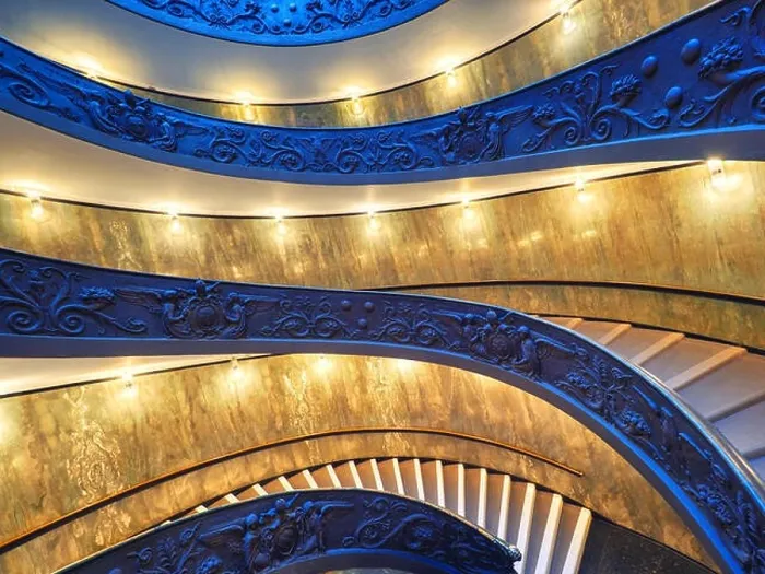 Framed Print : The Bramante Staircase is a double helix, having two staircases allowing people to ascend without meeting people descending Framed Print : The Bramante Staircase is a double helix, having two staircases allowing people to ascend without meeting people descending