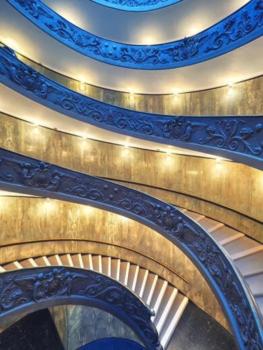 Framed Print : The Bramante Staircase is a double helix, having two staircases allowing people to ascend without meeting people descending Framed Print : The Bramante Staircase is a double helix, having two staircases allowing people to ascend without meeting people descending