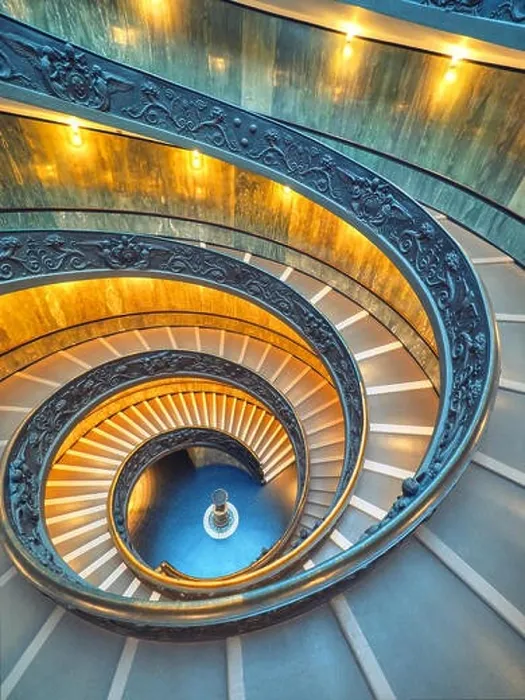 Framed Print : The Bramante Staircase is a double helix, having two staircases allowing people to ascend without meeting people descending Framed Print : The Bramante Staircase is a double helix, having two staircases allowing people to ascend without meeting people descending