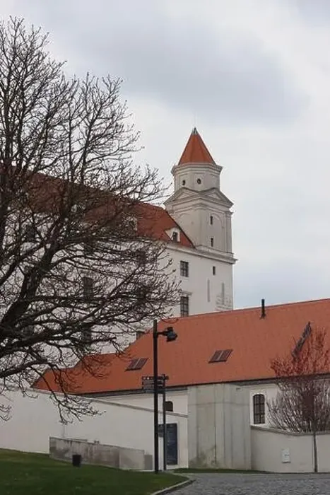 Framed Print : Bratislava Castle, Slovakia. Close up photo of a castle tower. European architecture