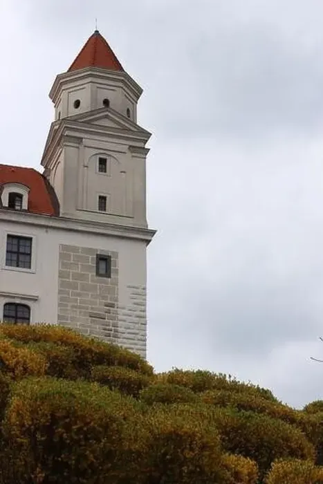 Framed Print : Bratislava Castle, Slovakia. Close up photo of a castle tower. European architecture