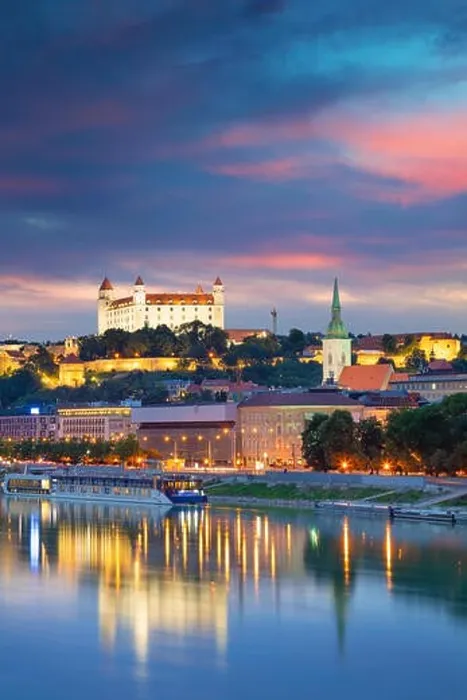 Framed Print : Bratislava. Cityscape image of Bratislava, capital city of Slovakia during twilight blue hour Framed Print : Bratislava. Cityscape image of Bratislava, capital city of Slovakia during twilight blue hour