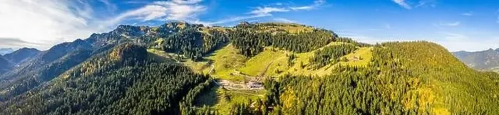 Framed Print : Brauneck mountain in autumn. Aerial Panorama. Lenggries, Bavaria, Germany. New Schroedlestein Ski Lift Framed Print : Brauneck mountain in autumn. Aerial Panorama. Lenggries, Bavaria, Germany. New Schroedlestein Ski Lift