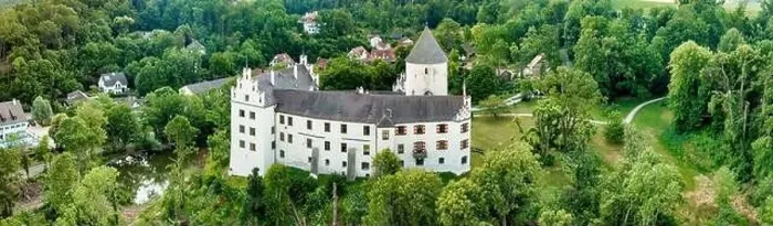 Framed Print : Breathtaking Aerial View of Schloss Kronwinkel in Bavaria: A Captivating Blend of History and Natural Beauty