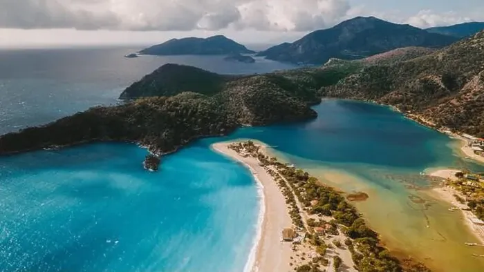 Framed Print : Breathtaking drone view of sandy Oludeniz Beach located near turquoise sea water Framed Print : Breathtaking drone view of sandy Oludeniz Beach located near turquoise sea water