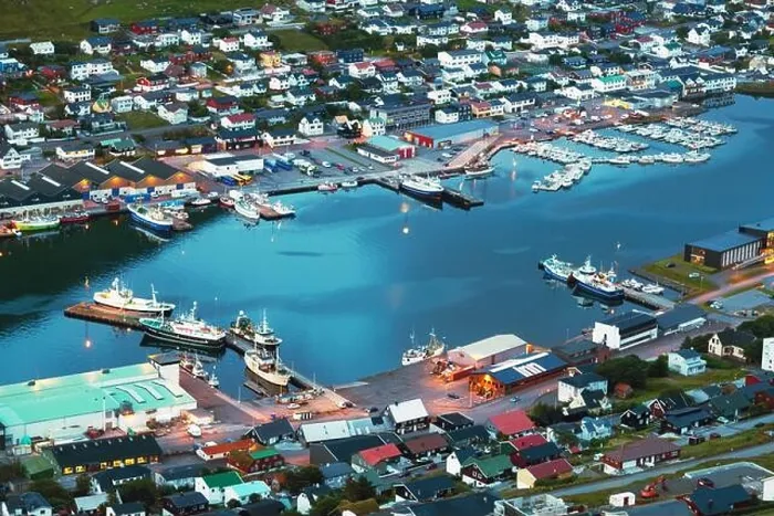 Framed Print : Breathtaking evening cityscape of Klaksvik town with fjord, pier, ships and boats, Bordoy island, Faroe islands, Denmark. Landscape photography Framed Print : Breathtaking evening cityscape of Klaksvik town with fjord, pier, ships and boats, Bordoy island, Faroe islands, Denmark. Landscape photography
