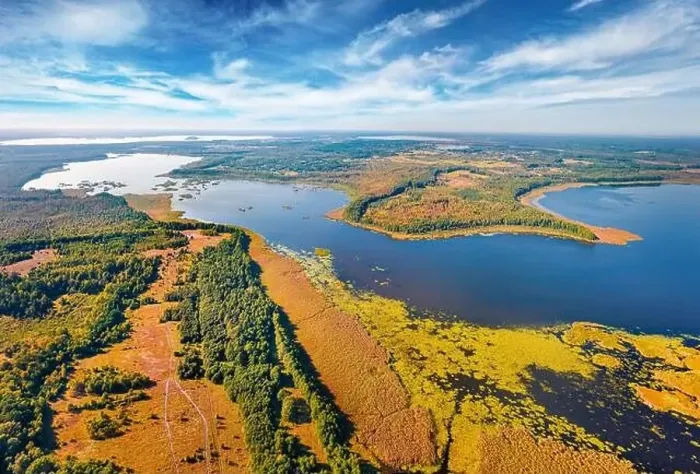 Framed Print : Breathtaking morning view from flying drone of Luky lake Framed Print : Breathtaking morning view from flying drone of Luky lake
