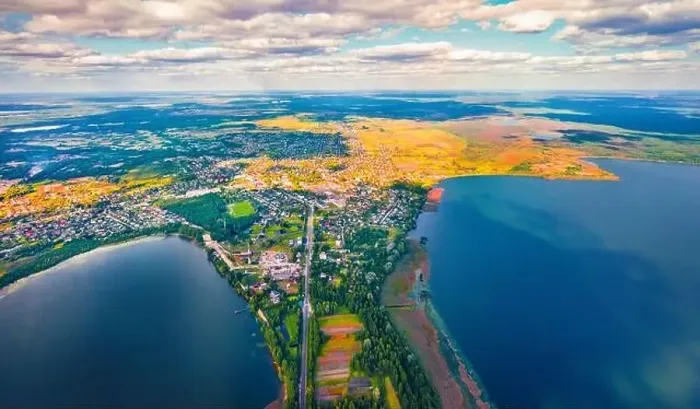 Framed Print : Breathtaking summer view from flying drone of Svityaz Lake Framed Print : Breathtaking summer view from flying drone of Svityaz Lake