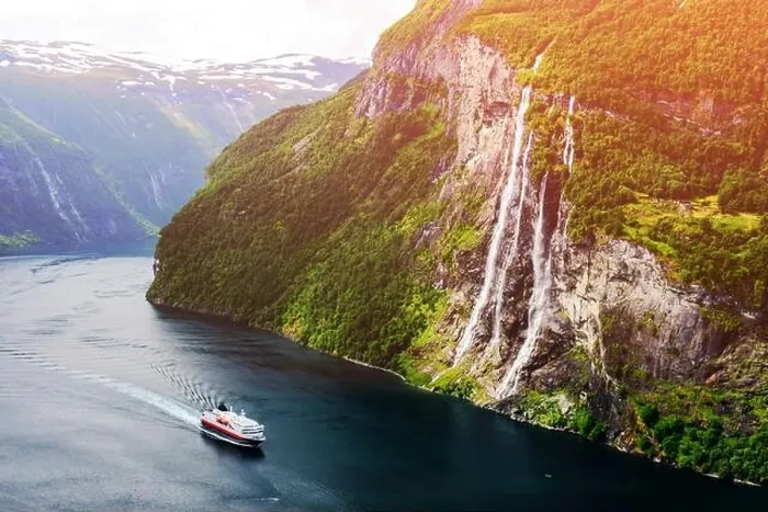 Framed Print : Breathtaking view of Sunnylvsfjorden fjord and famous Seven Sisters waterfalls, near Geiranger village in western Norway. Landscape photography Framed Print : Breathtaking view of Sunnylvsfjorden fjord and famous Seven Sisters waterfalls, near Geiranger village in western Norway. Landscape photography