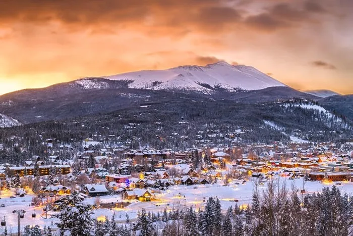 Framed Print : Breckenridge, Colorado, USA town skyline in winter at dawn Framed Print : Breckenridge, Colorado, USA town skyline in winter at dawn