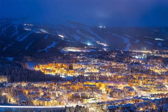 Framed Print : Breckenridge, Colorado, USA town skyline in winter at dusk Framed Print : Breckenridge, Colorado, USA town skyline in winter at dusk