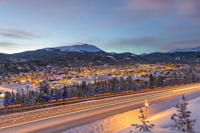 Framed Print : Breckenridge, Colorado, USA town skyline in winter at dusk Framed Print : Breckenridge, Colorado, USA town skyline in winter at dusk
