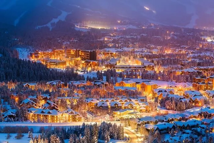 Framed Print : Breckenridge, Colorado, USA town skyline in winter at dusk Framed Print : Breckenridge, Colorado, USA town skyline in winter at dusk