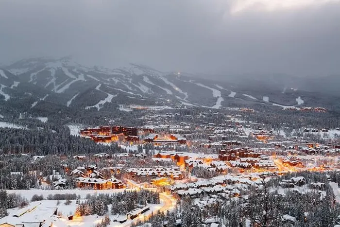 Framed Print : Breckenridge, Colorado, USA town skyline in winter at dusk Framed Print : Breckenridge, Colorado, USA town skyline in winter at dusk