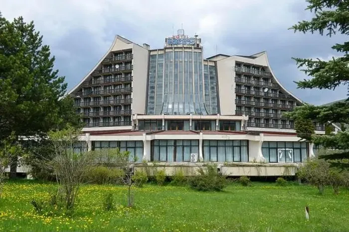 Framed Print : Brezovice, Kosovo - 7 May 2022: Narcis Hotel at Brezovice on Kosovo Framed Print : Brezovice, Kosovo - 7 May 2022: Narcis Hotel at Brezovice on Kosovo