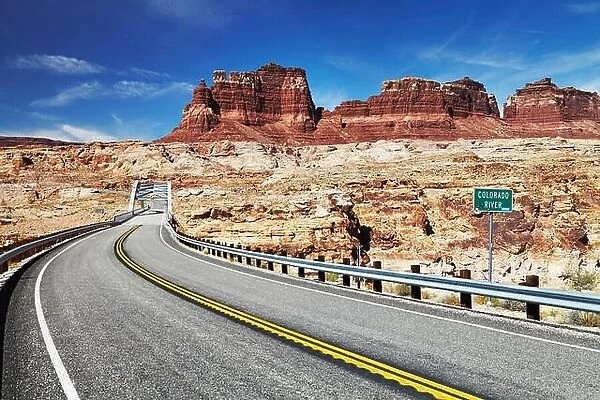 Bridge above Colorado River, 95 highway, Utah, USA