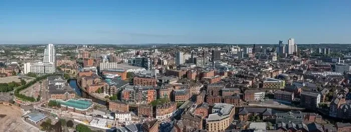 Framed Print : Bridgewater place and an Aerial view of Leeds City Centre from the south looking back to the train station and offices Framed Print : Bridgewater place and an Aerial view of Leeds City Centre from the south looking back to the train station and offices
