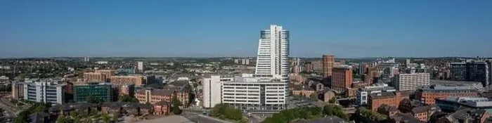 Framed Print : Bridgewater place and an Aerial view of Leeds City Centre from the south looking back to the train station and offices Framed Print : Bridgewater place and an Aerial view of Leeds City Centre from the south looking back to the train station and offices