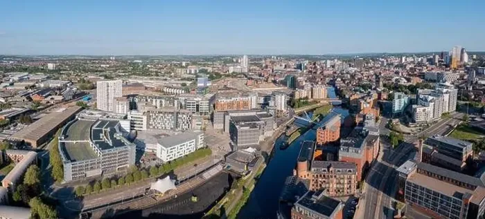 Framed Print : Bridgewater place and an Aerial view of Leeds City Centre from the south looking back to the train station and offices Framed Print : Bridgewater place and an Aerial view of Leeds City Centre from the south looking back to the train station and offices