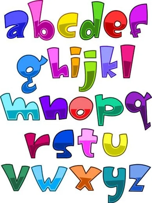 Framed Print : Bright cartoon lower case alphabet set Framed Print : Bright cartoon lower case alphabet set