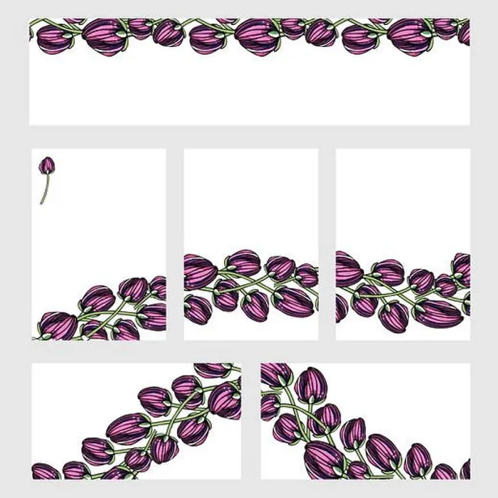 Framed Print : bright vector collection of business cards, envelopes flower frame with decorative colored flowers Framed Print : bright vector collection of business cards, envelopes flower frame with decorative colored flowers